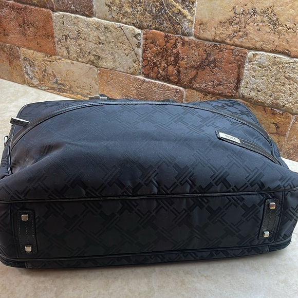 TUMI Black Nylon Laptop Travel Briefcase Bag Geometric Logo Office Pockets - Picture 8 of 15